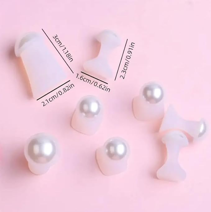 16pcs Toe Separator for Nail Polish Pedicure, Silicone Toe Spacers for Feet (Pearl)