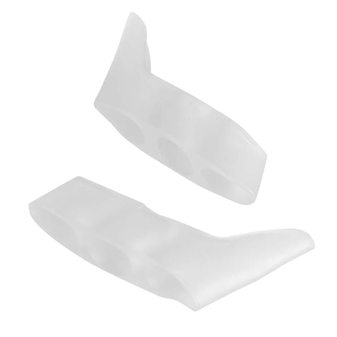 Toe Separators, 2 Pairs Toe Separator Toe Separator Feet Gel Protect Toes Separator Fingers Foot Silicone Protective Cover Protector toe separators for overlapping toes to Their Original Shape