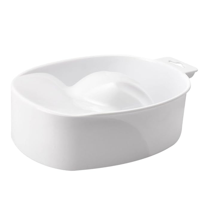 1pc Single-layer Nail Care Bowl Rectangular Soaking Bowl for Nail Art and Cuticle Treatment Manicure Tool White