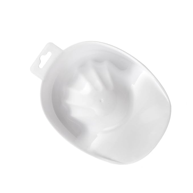 1pc Single-layer Nail Care Bowl Rectangular Soaking Bowl for Nail Art and Cuticle Treatment Manicure Tool White