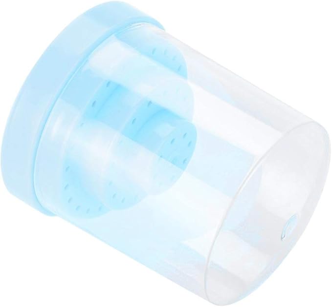 Nail Drill Bit Holder, 48 Holes Stand Display Organizer Box with Plastic Nail Art Accessories(Blue)