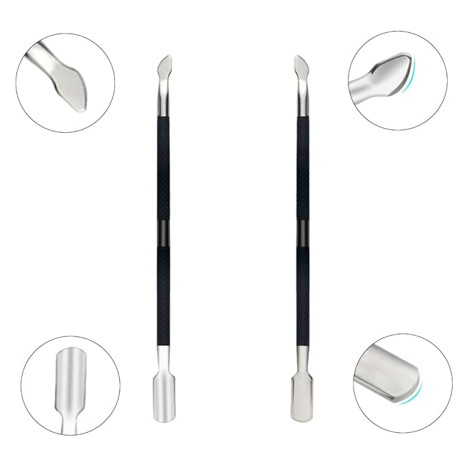 8Pieces Cuticle Trimmer Cuticle Nipper Cuticle Remover Cuticle Cutter with Cuticle Pusher Stainless Steel Cuticle Cutter Clipper Nail Tools for Fingernails and Toenails (Black)