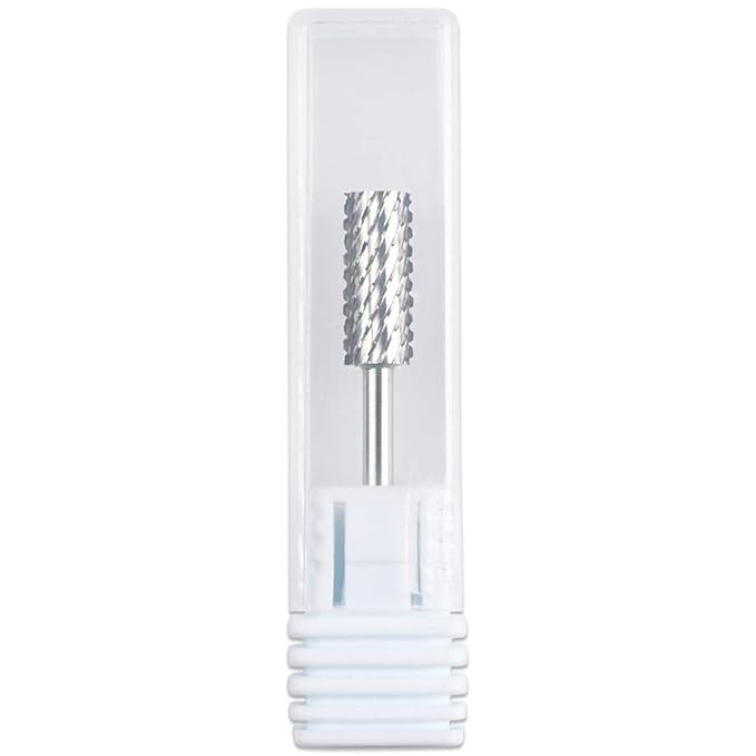 PANA Nail Carbide Cylinder Bit - Two Way Rotate use for Both Left and Right Handed - Fast remove Acrylic or Hard Gel - 3/32" Shank - Manicure, Nail Art, Drill Machine (2X Coarse, Silver)