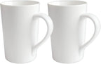 2 Pack 12 OZ Ceramic Coffee Cup Simple Pure White Ceramic Cup | Plain Large by Belinlen