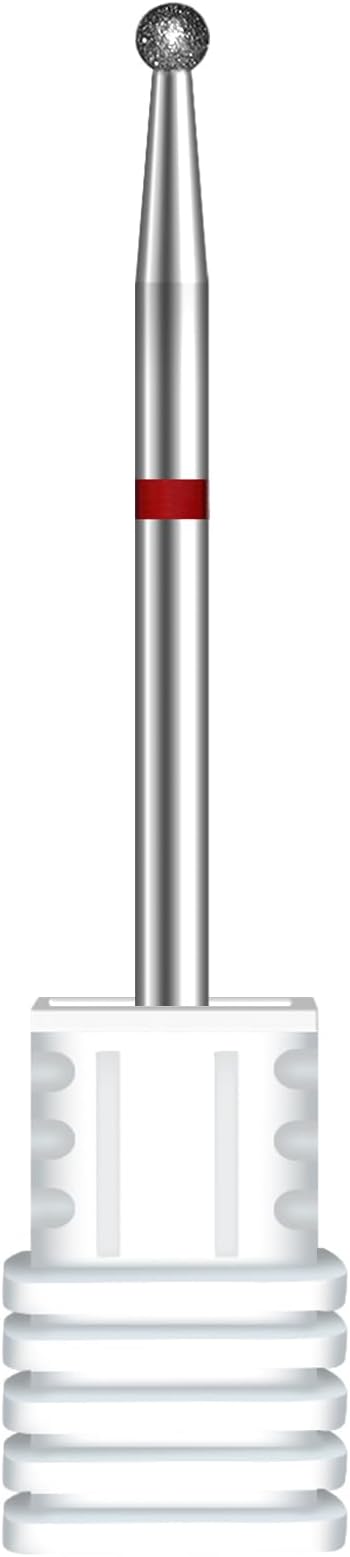 1.8mm Ball Shape Cuticle Clean Nail Drill Bit 3/32'', Professional Safety Carbide Diamond Under Nail Cleaner for Sidewall Dead Skin Cleaning Nail Prepare, Manicure Pedicure Shape Remove Tools, Fine
