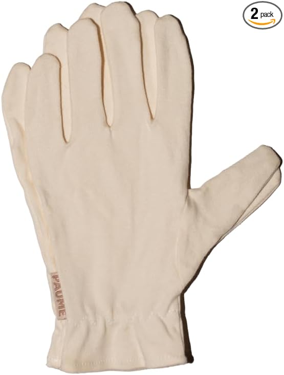 PAUME Overnight Hydration Gloves, 100% Organic Cotton, Ideal for Dry and Cracked Hands, Deliver Healing and Moisturizing Benefits, 1 Pair