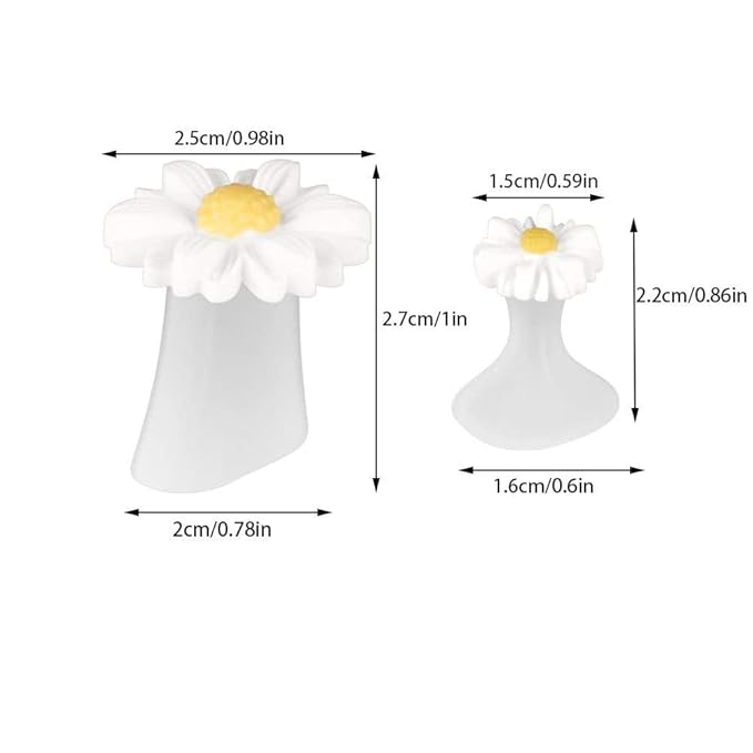 16pcs Daisy Toe Separators, Silicone for Pedicure Nail Polish Gel Foot Toe Spacers, Pedicures Nail Art Tools(8pcs White Daisy +8pcs Yellow Daisy)