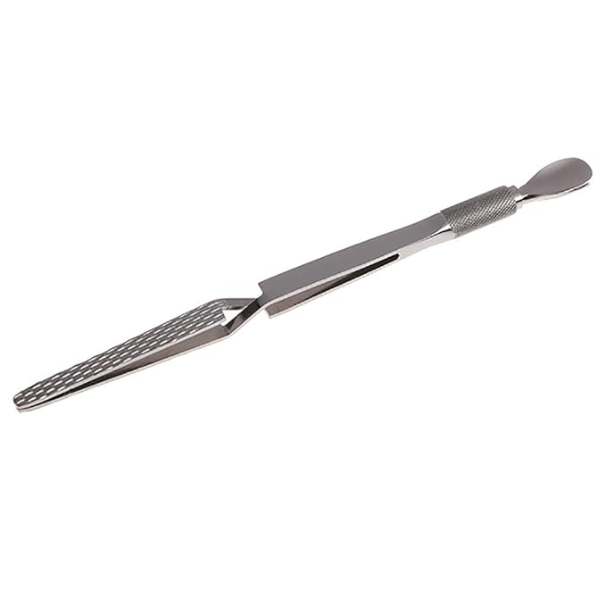 SILPECWEE 1Pc Metal Nail Cuticle Pusher C Curve Nail Pinching Clips Nail Pusher Fingernail Scraper False Nail Shaping Tweezers Gel Nail Polish Remover Multi-Function Manicure Tools
