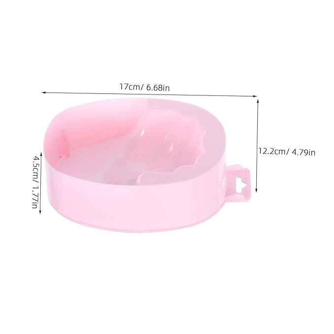 1pc Pink Single-layer Nail Soaking Bowl for Manicure Care Rectangular Nail Art Tool for Cuticle Treatment and False Removal Design for Home Salon Use