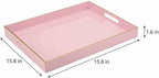 15.8x11.8 Pink Plastic Serving Tray - Image 3