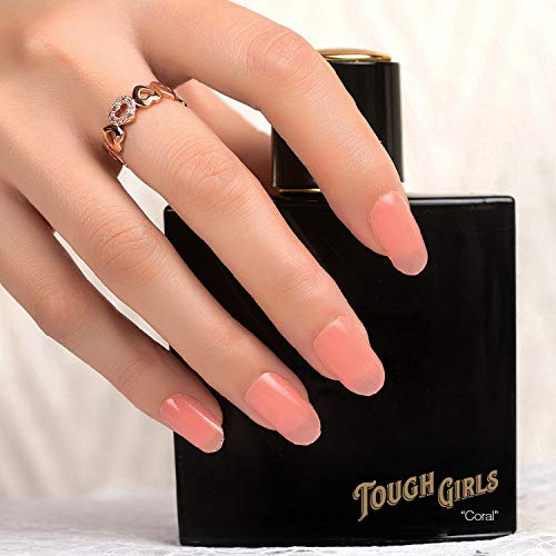 | 20 Exquisite Gel Nail Polish Strips w/Application Accessories - No UV/LED Lamp Required (Coral)