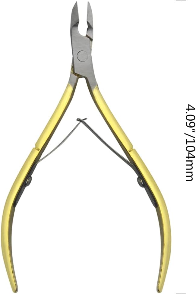 4-Piece Cuticle Trimmer Set - Stainless Steel Cuticle Nipper, Remover & Cutter - Gold