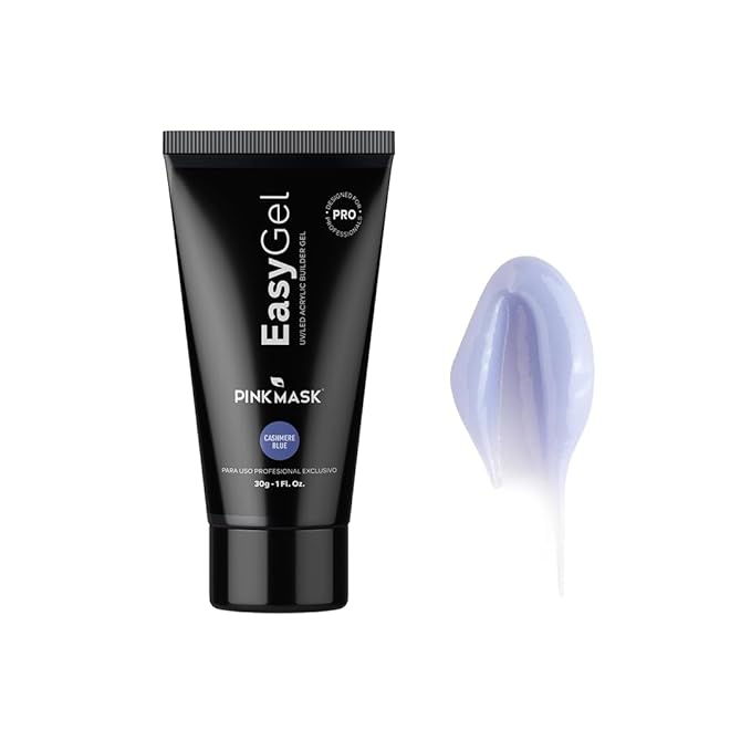 PINK MASK Easy Gel 1oz 30g-Cashmere Blue, Professional Builder Enhancement Gel-Quick Nail Extension for Beginner DIY, Nail Strengthener-Long Lasting-Salon Quality-Thickening Solution