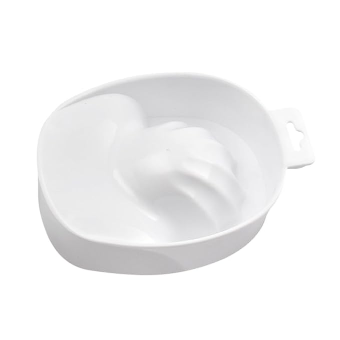 1pc Single-layer Nail Care Bowl Rectangular Soaking Bowl for Nail Art and Cuticle Treatment Manicure Tool White