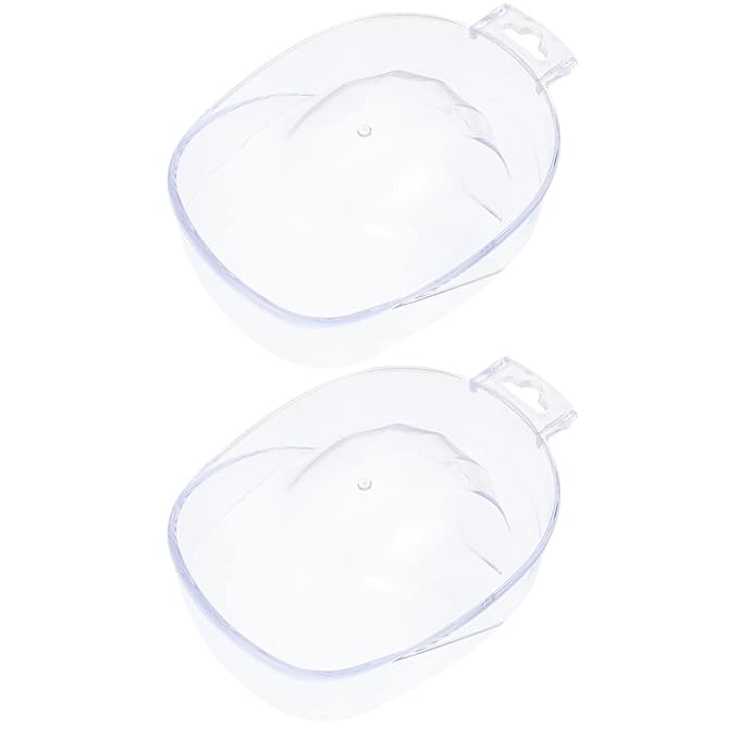 2pcs Professional Nail Art Soaking Bowls Manicure Hand Bowl Nail Soak off for Polishing and Removing