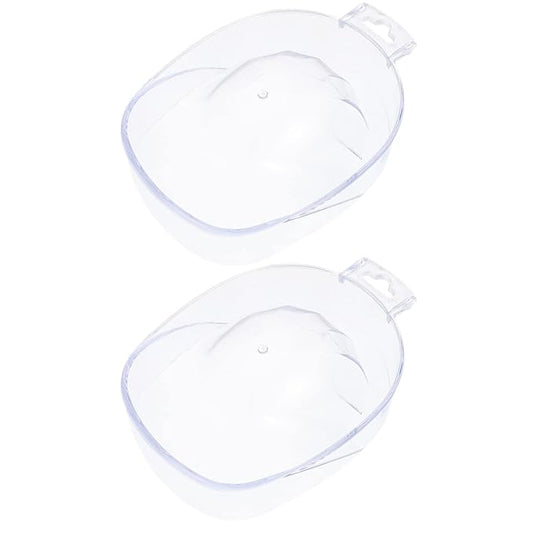2pcs Professional Nail Art Soaking Bowls Manicure Hand Bowl Nail Soak off for Polishing and Removing