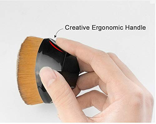 Foundation Makeup Brush Fast Flawless Application Blusher Liquid Cream Powder Cosmetic Body Blending Tool, Black