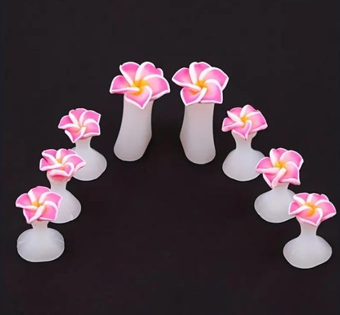 16pcs Toe Separators for Nail Polish, Toe Spacers for Feet Apply Nail Polish During Pedicure(8pcs Black Flower+8pcs Pink Flower)