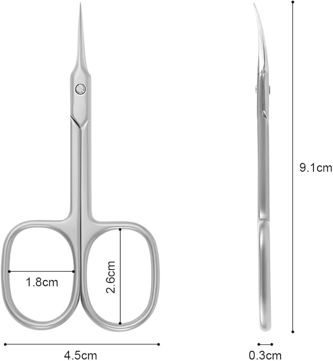 AOMIG Cuticle Scissors, Stainless Curved Blade Multi-purpose Sharp Small Scissors for Grooming, Eyebrow, Eyelash, Nose Hair, Nail, Manicure, Dry Skin