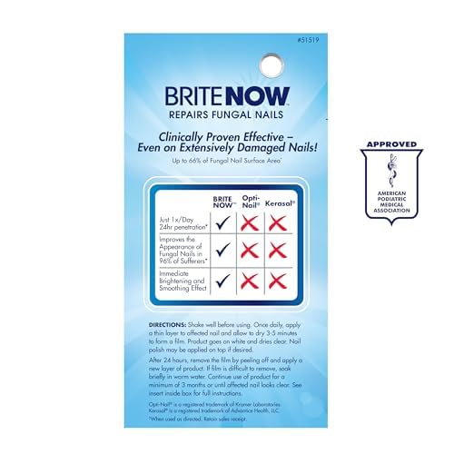 Brite Now Nail Treatment, Restores The Appearance Of Damaged & Discolored Nails, Peel-Away Technology, Brightening & Smoothing Nail Repair, 0.5 Ounce