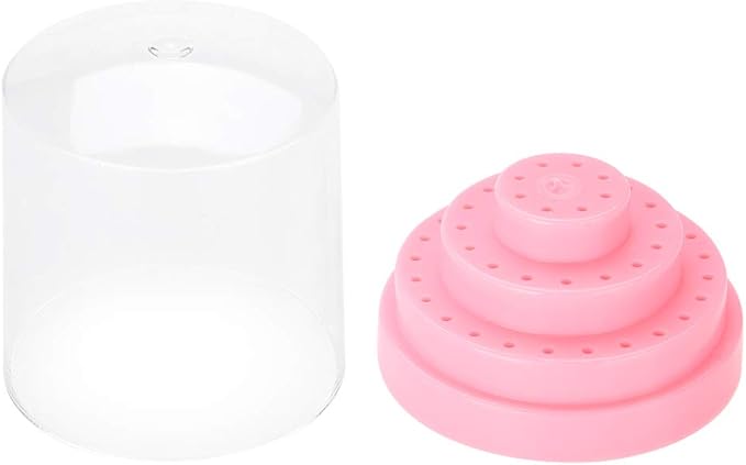 FILFEEL Nail Drill Bit Holder, 48 Holes Stand Display Organizer Box with Plastic Nail Art Accessories()