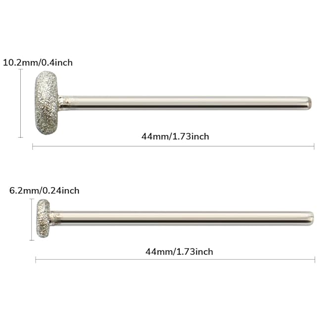 QUNZHAO 2Pcs Diamond Nail Drill Bits Carbide Cuticle Remover Bit for Under Nail Dead Skin Cleaning Cuticle Remove Nail Art Design Manicure(02 set)