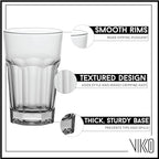 Vikko Drinking Glasses, 9 Ounce Glass Cups, Durable Glasses Drinking Set of 6 - Image 2
