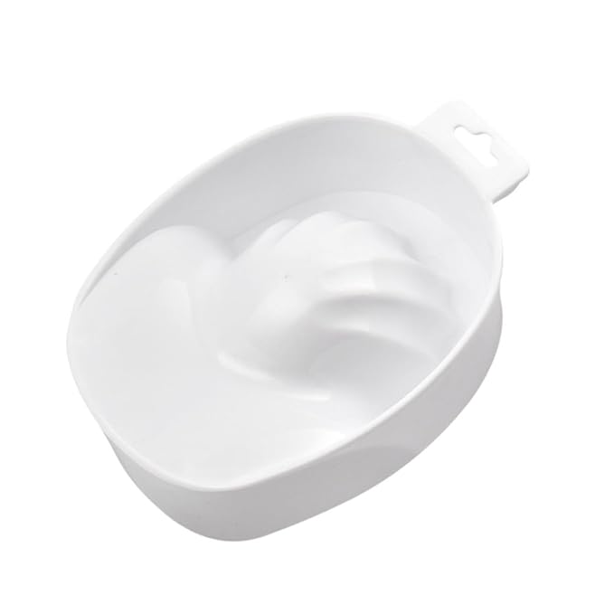 1Pc White Nail Care Soaking Bowl Rectangular Manicure Soak Tray for Nail Polish Removal Nail Art Bowl for Home and Salon Use Essential Manicure Tool