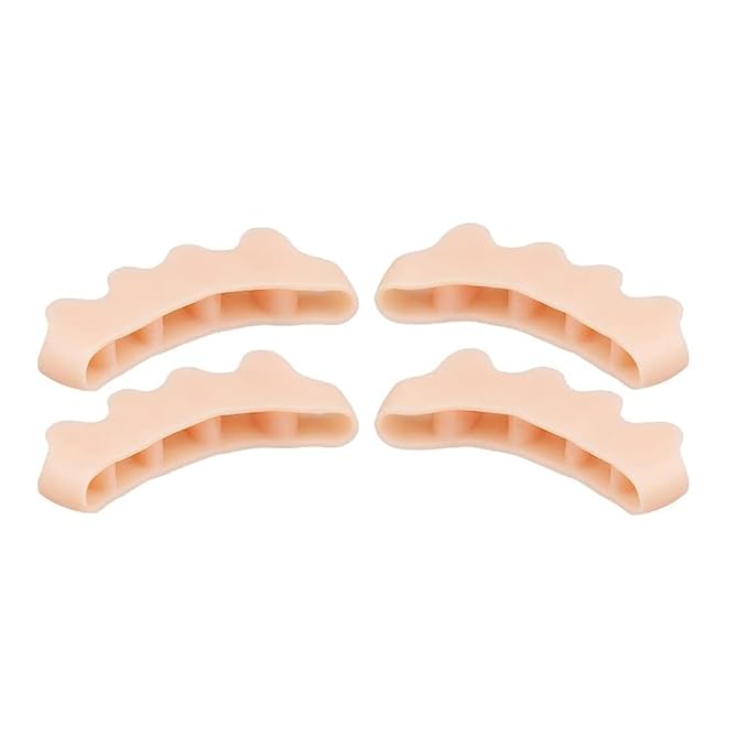 2 Pairs Toe Separators, Soft Gel Toe Spacers to Correct Bunions, Toe Stretcher for Therapeutic Relief from Plantar Fasciitis, Hammer Toes, Claw Toes, Foot Pain for Women & Men