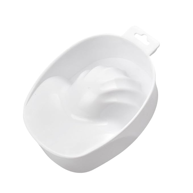 1pc Single-layer Nail Care Bowl Rectangular Soaking Bowl for Nail Art and Cuticle Treatment Manicure Tool White