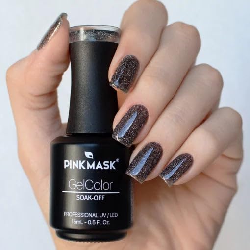 PINK MASK Gel Color Nail Polish Flash Back - Night Fever Col. 15ml / o.5 oz - UV/LED Gel Polish, Non Wipe, Long Lasting, Soak Off Formula