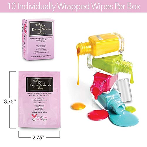 Nail Polish Remover Wipes Pack of 10 – Non-Toxic, Vegan, Cruelty- Free with Deep Nutrition Nails Strengthener & Nail Treatment makes your nails stronger