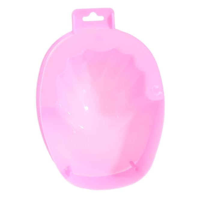Mipcase Manicure Hand Dish Nail Soaker Dish Spa- Bowl Nail Art Bowl Plastic Rectangular Pink