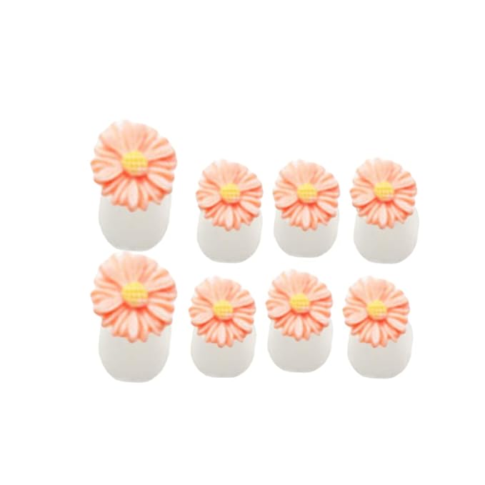 8Pcs Silicone Toe Separators, Daisy Flower Toe Separators Gel Foot Toe Spacers Separators Bunion Corrector for Pedicures Nail Polish Salon, Orange