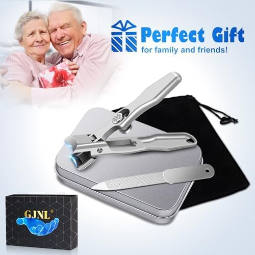 German Nail Clippers Stocking Stuffers for Men, Large Wide Jaw Toenail Clippers for Men Women, Heavy Duty Ultra Sharp Stainless Steel Anti-Splash Toe Nail Clippers for Seniors