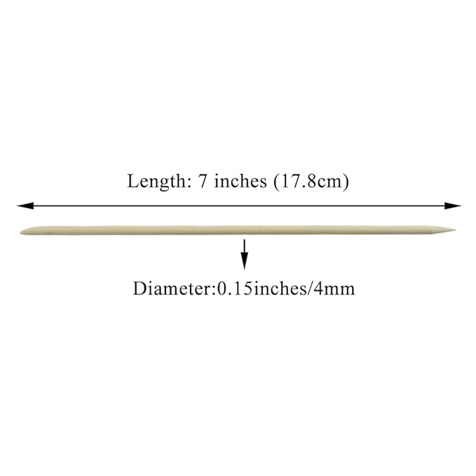 HAHIYO 7 inches 70PCs Natural Wood Double-Ended Cuticle Pusher Stick - Super Long Orange Wood Stick for Nail Care, Manicure, and Pedicure - Effective Nail Cuticle Remover and Cleaning Tool Set