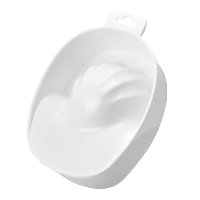 1Pc White Nail Care Soaking Bowl Rectangular Manicure Soak Tray for Nail Polish Removal Nail Art Bowl for Home and Salon Use Essential Manicure Tool