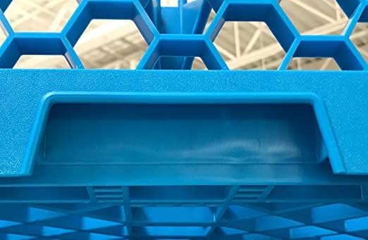 Carlisle FoodService Products Opticlean 25-Compartment Divided Glass Rack with 3 Extenders, Plastic, 19.875 x 19.875 x 8.5 Inches, Carlisle Blue