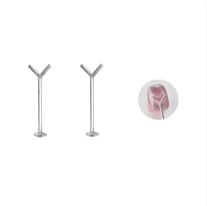 2 PCS Heart Cat Eye Magnet Set – Magnetic Nail Art Tool for Stunning Heart-Shaped Designs, Y-Shaped Guide, DIY Manicure Kit for Cat Eye Gel Polish