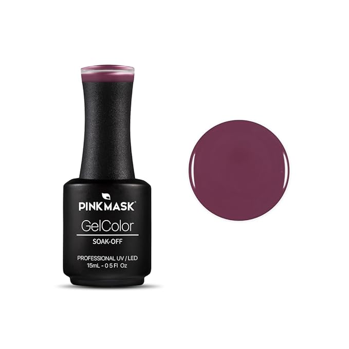 PINK MASK Gel Color Nail Polish The Suspect - Col. Mystery 15ml / o.5 oz - UV/LED Gel Polish, Non Wipe, Long Lasting, Soak Off Formula