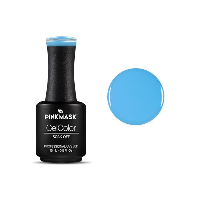 PINK MASK Gel Color Nail 15mL, Soak-Off Professional UV/LED, No-Wipe Formula, Long Lasting shine nails polishes. Gel Color - Jacques Cousteau