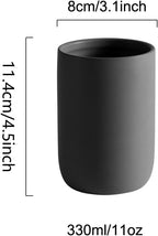 Japanese Simple Black and White Style, handleless Ceramic Mug, Toothbrush Holder - Image 2