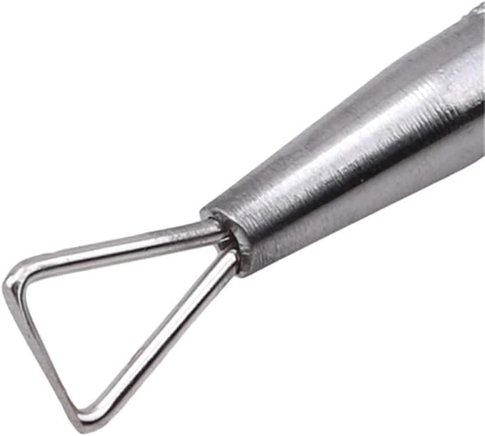 Nice & DeftCuticle Pusher Stainless Steel Nail Art Remover Tool Triangle Cuticle Peeler Scraper Remove Gel Nail Polish(Silver Color)