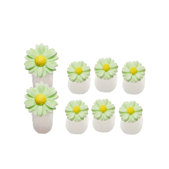 8Pcs Silicone Toe Separators, Daisy Flower Toe Separators Gel Foot Toe Spacers Separators Bunion Corrector for Pedicures Nail Polish Salon, Green