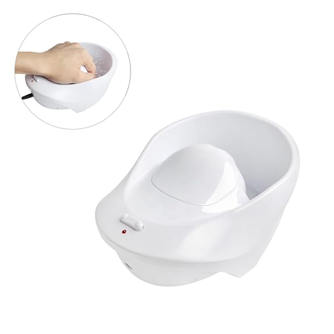Healifty Electric Nail Bubble Spa Hand Bowl for Manicure and Polish Soak off with Massage Function 8.07X5.7X3.54 Inches for Home and Salon Use