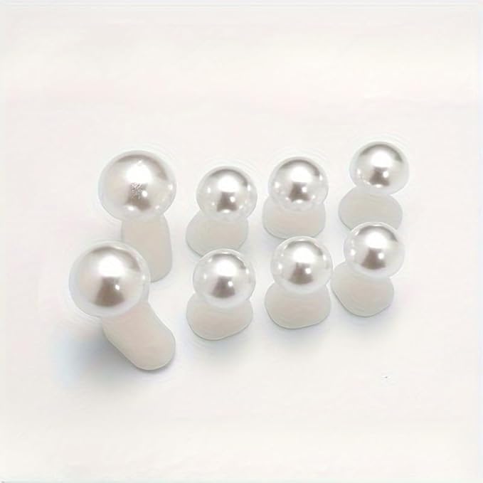 8pcs Pearl Toe Separators Silicone for Pedicure Nail Polish Gel Foot Toe Spacers Pedicures Nail Art Tools (8 White Pearls)