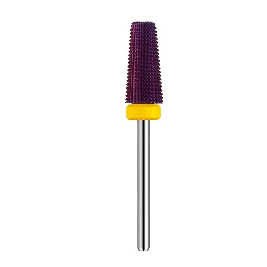 5 in 1 Nail Drill Bits,Tungsten Carbide Nail Bit bits for Acrylic Hard Gel Nail Fast Remove, Two Way Rotary for Left and Right Handed, Manicure Accessories (XF, Purple)