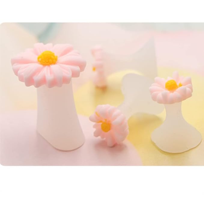 8Pcs Silicone Toe Separators, Daisy Flower Toe Separators Gel Foot Toe Spacers Separators Bunion Corrector for Pedicures Nail Polish Salon, Orange
