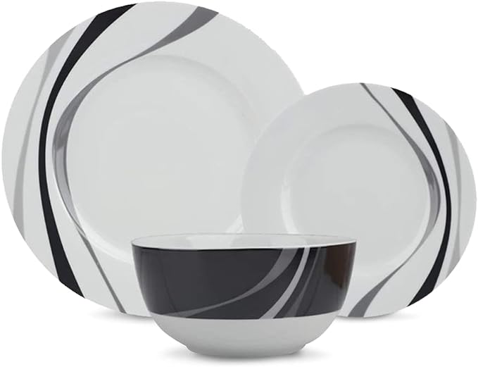 Amazon Basics 18-Piece Complete Kitchen Dinnerware Set, Microwave and - Image 4