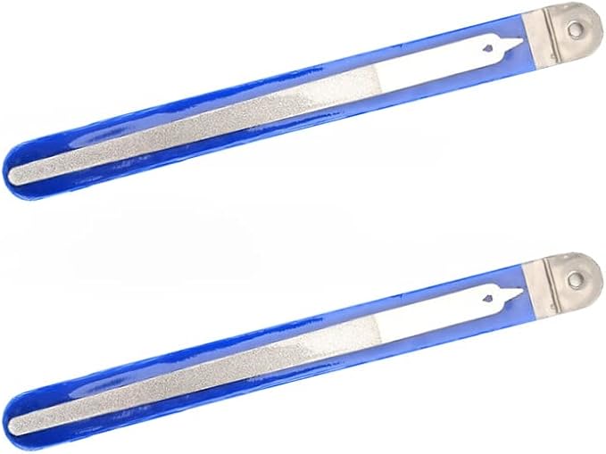 2PC Diamond Dust Nail File - Stainless Steel Nail Dresser with Non Slip Professional Double Sided for Natural Nails- 9 Inch